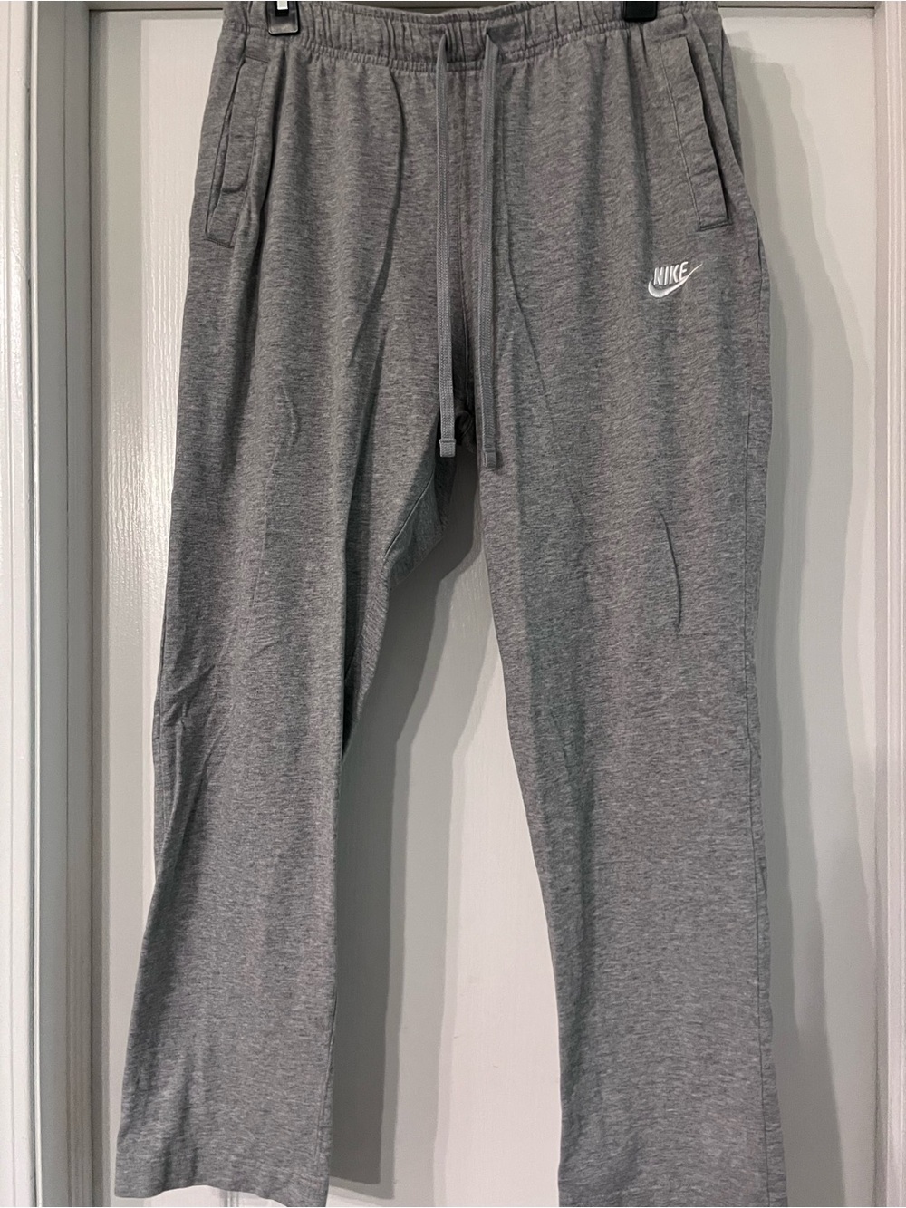 Nike Club Light Heather Gray Fleece Standard Fit Straight Leg Pants Adult L